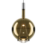 Lodes Sky-Fall Round Large LED-Pendelleuchte golden Sage