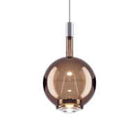 Lodes Sky-Fall Round Medium LED-Pendelleuchte Glossy Bronze