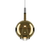 Lodes Sky-Fall Round Medium LED-Pendelleuchte golden Sage