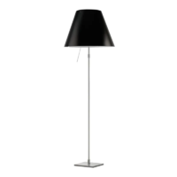 Luceplan Costanza Stehleuchte Alu mit Dimmer Lakritzschwarz