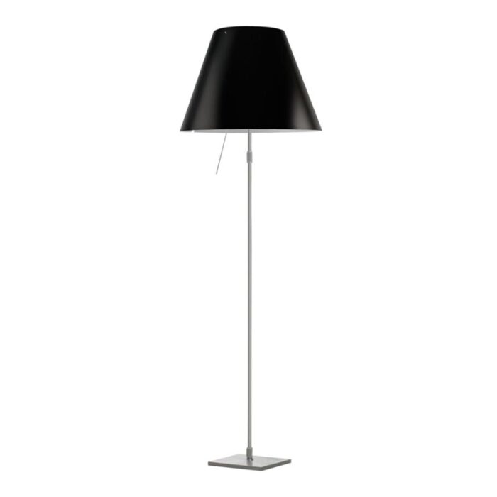 Luceplan Costanza Stehleuchte Alu mit Dimmer Lakritzschwarz