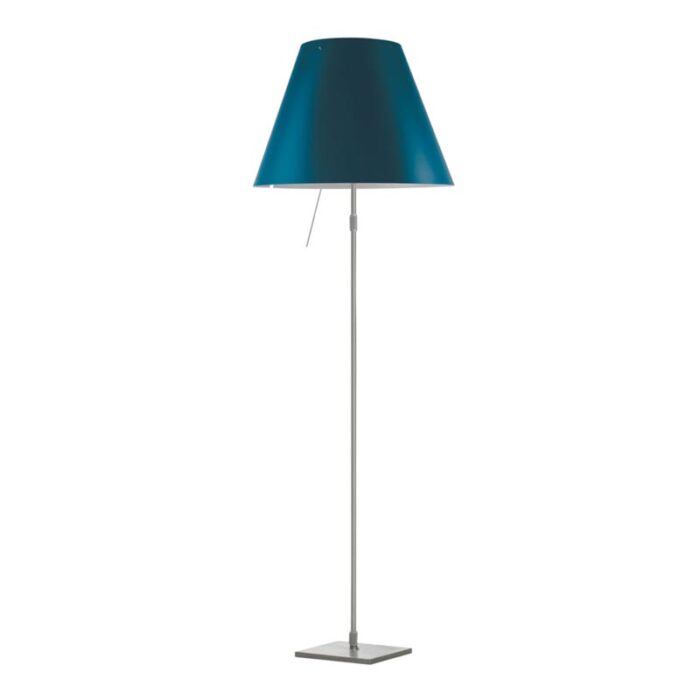 Luceplan Costanza Stehleuchte Alu mit Dimmer Petrolblau