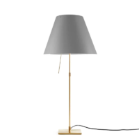Luceplan Costanza Tischleuchte Messing mit Dimmer Betongrau