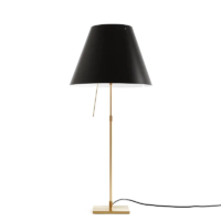 Luceplan Costanza Tischleuchte Messing mit Dimmer Lakritzschwarz