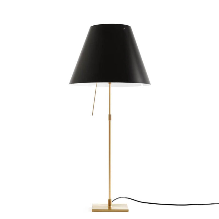 Luceplan Costanza Tischleuchte Messing mit Dimmer Lakritzschwarz