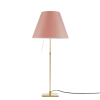Luceplan Costanza Tischleuchte Messing mit Dimmer mystisches Rosa