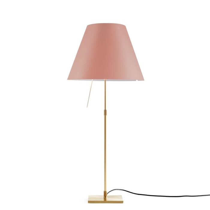 Luceplan Costanza Tischleuchte Messing mit Dimmer mystisches Rosa