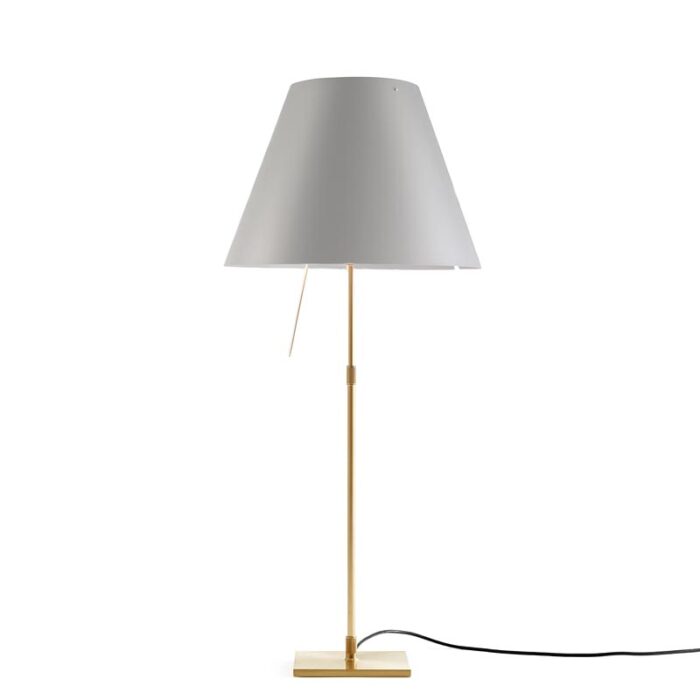 Luceplan Costanza Tischleuchte Messing mit Dimmer Nebelweiss