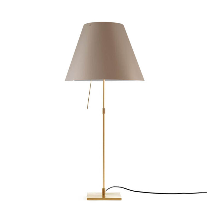 Luceplan Costanza Tischleuchte Messing mit Dimmer Nougat