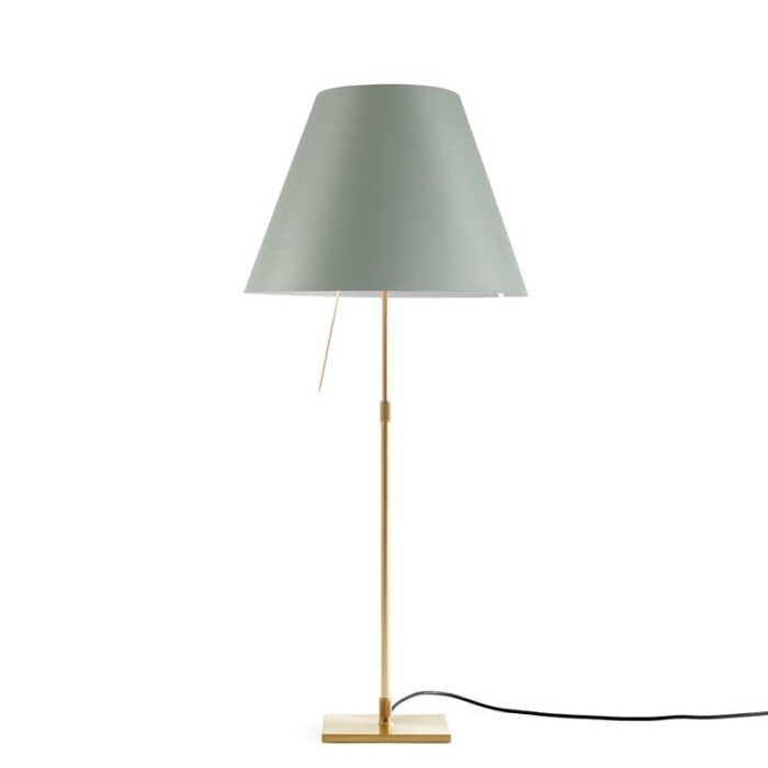 Luceplan Costanza Tischleuchte Messing mit Dimmer Seegrün