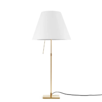 Luceplan Costanza Tischleuchte Messing mit Dimmer weiss