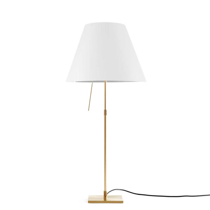 Luceplan Costanza Tischleuchte Messing mit Dimmer weiss