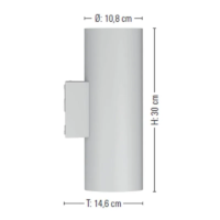 prediger.base p.073 E27 Wandleuchte Außen Uplight/Downlight – Bild 3