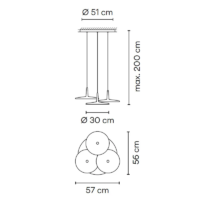 Vibia Skan 0280 LED-Pendelleuchte 3-flammig – Bild 10