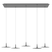 Vibia Skan 0282 LED-Pendelleuchte 5-flammig schwarz