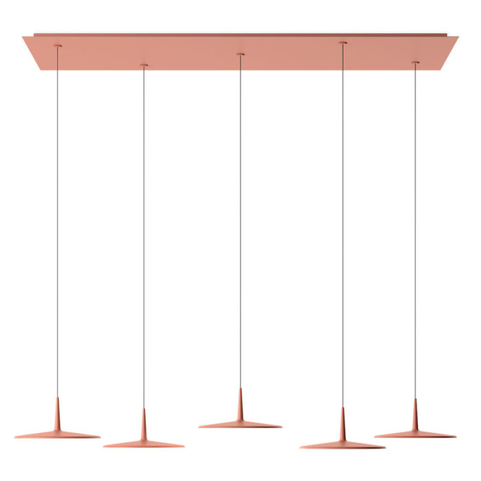 Vibia Skan 0282 LED-Pendelleuchte 5-flammig Terra Rot