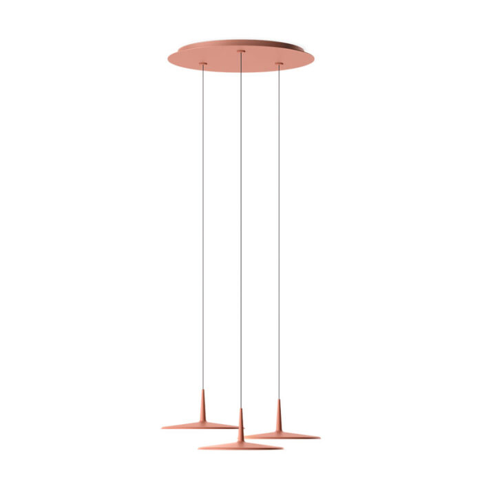 Vibia Skan 0280 LED-Pendelleuchte 3-flammig Terra Rot