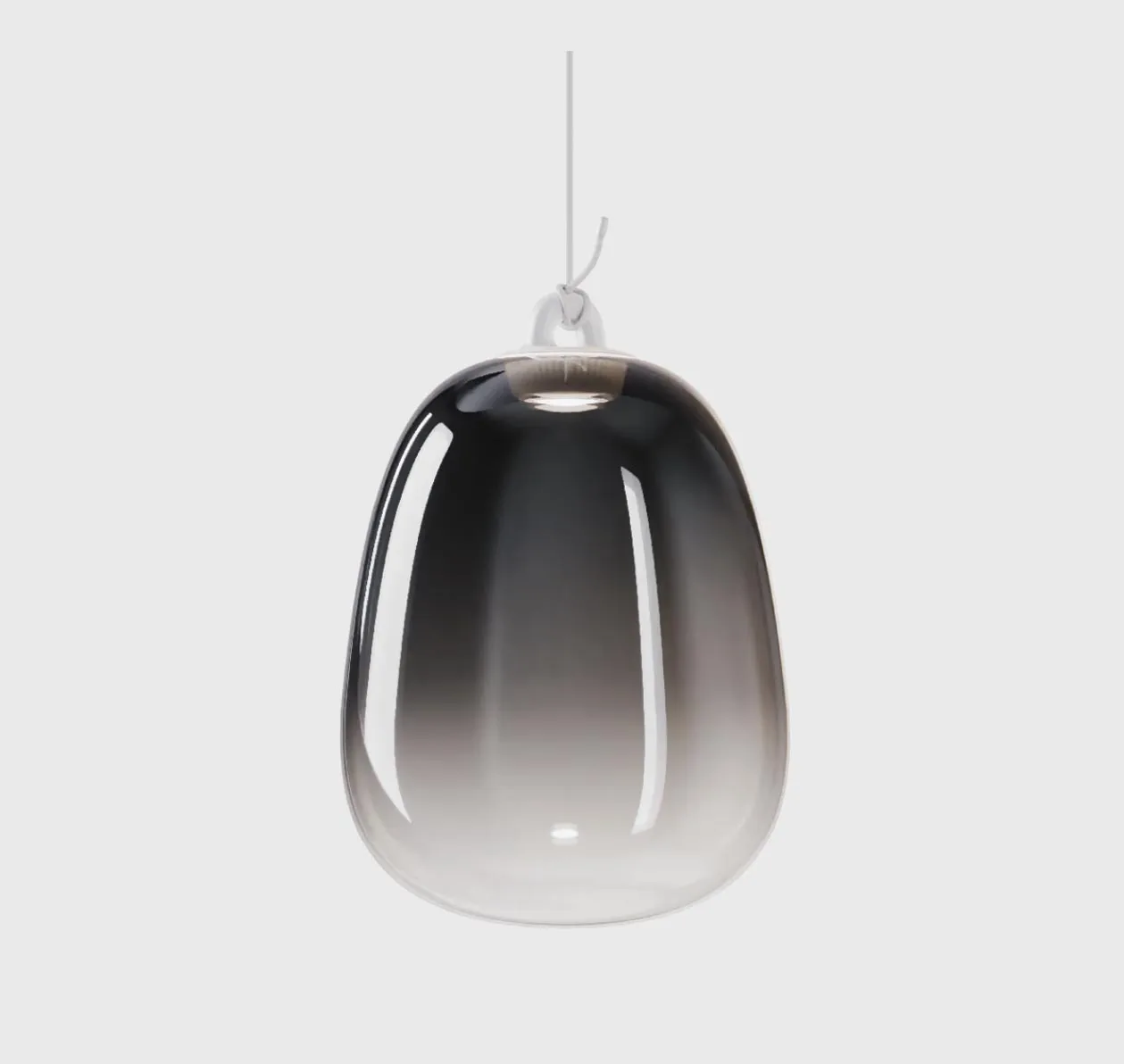 Lodes Oblò large LED-Pendelleuchte Glossy Smoke