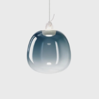 Lodes Oblò small LED-Pendelleuchte Azur Steel