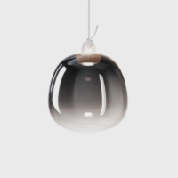 Lodes Oblò small LED-Pendelleuchte Glossy smoke