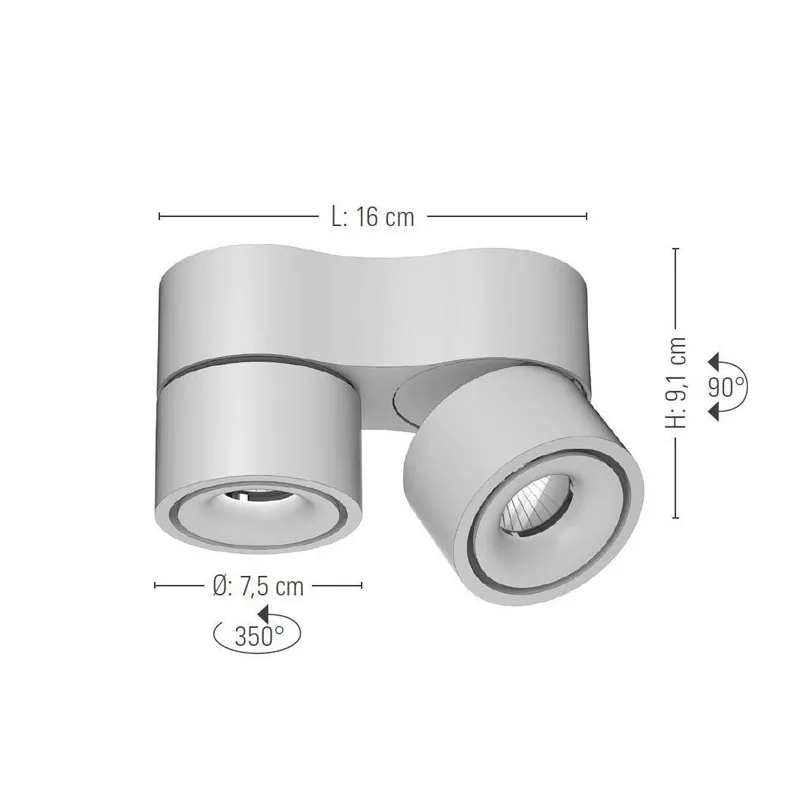 prediger.base p.011 S Zweiflammig LED-Decken- und Wandstrahler – Bild 6
