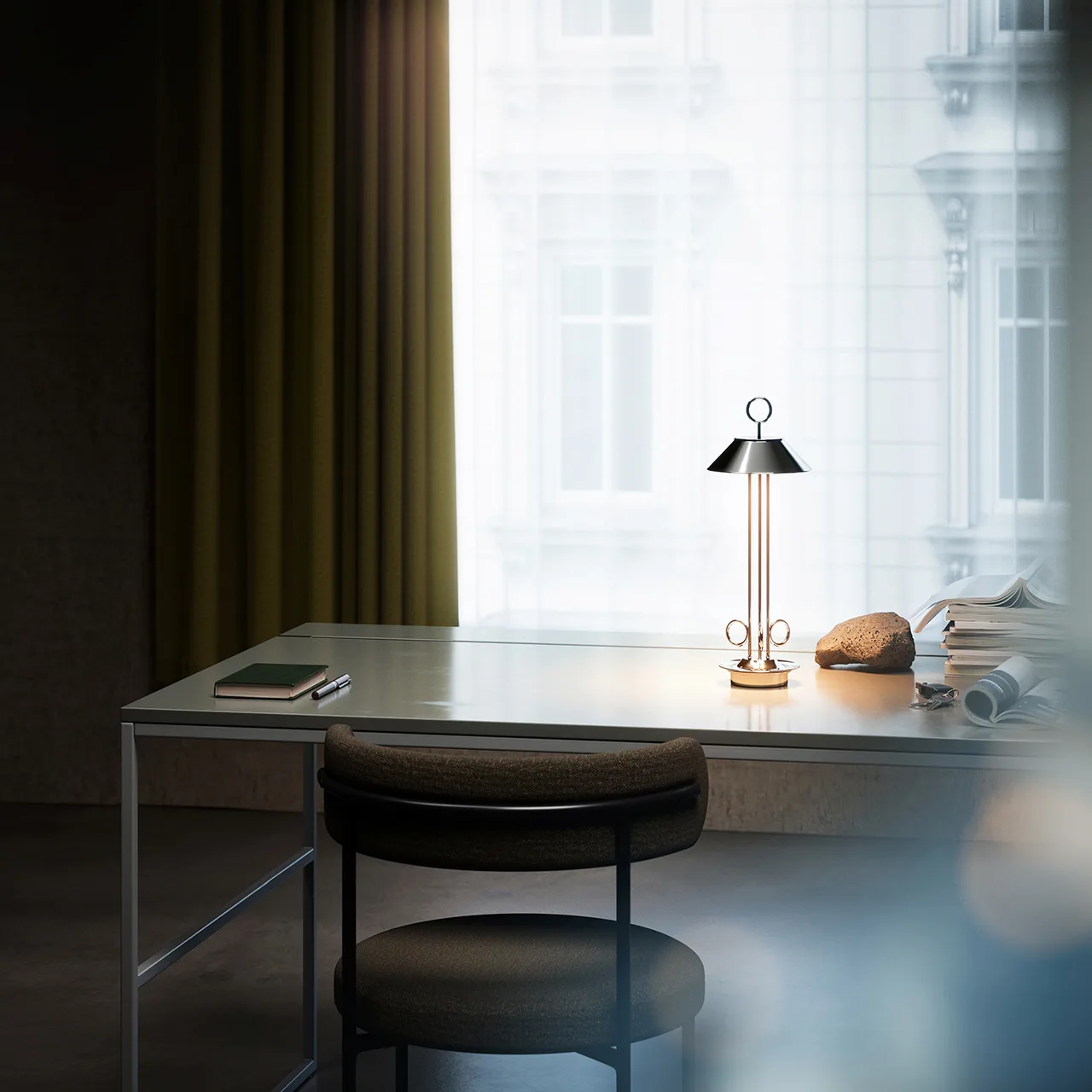 Sigor Nudiderot Akku-Tischleuchte chrom