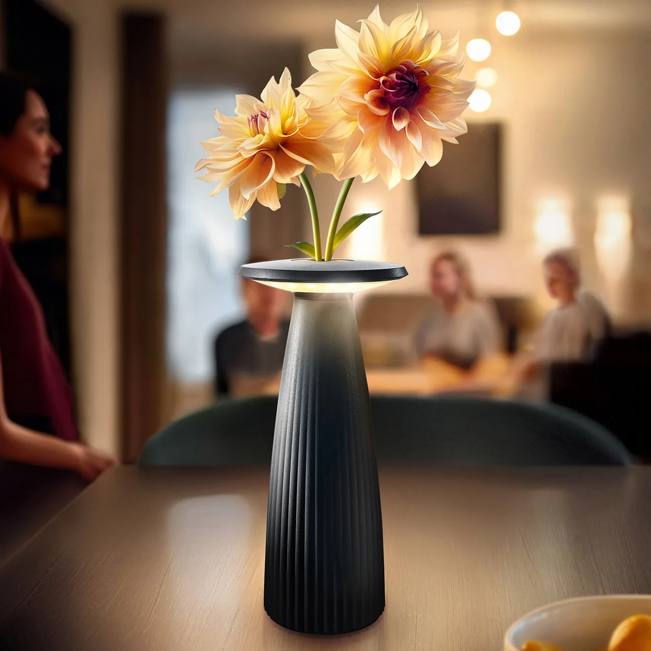 Sigor Nuflair Akku-Tischleuchte nachtschwarz