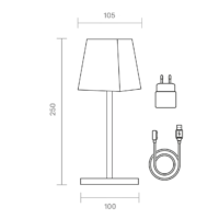 Sigor Nuindie Mini Akku Tischleuchte eckig graphitgrau – Bild 8