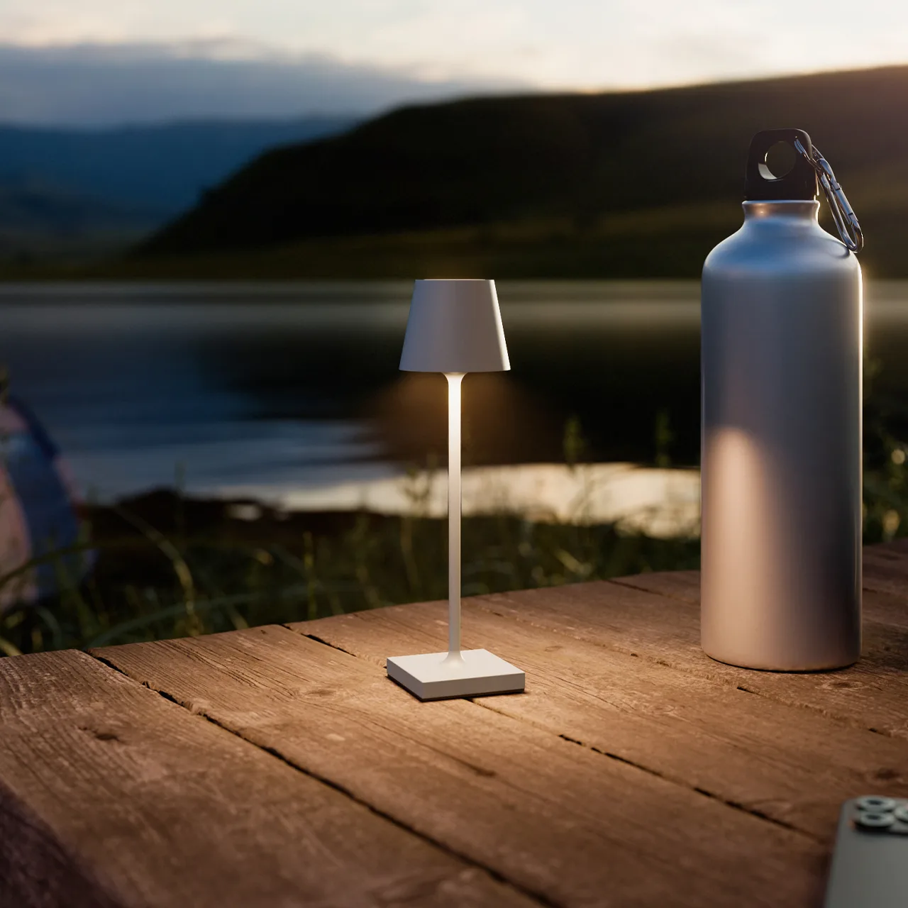 Sigor Nuindie Pocket Akku Tischleuchte nebelgrau