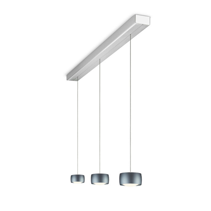 OLIGO Grace LED-Pendelleuchte 3-flammig Alu Basalt