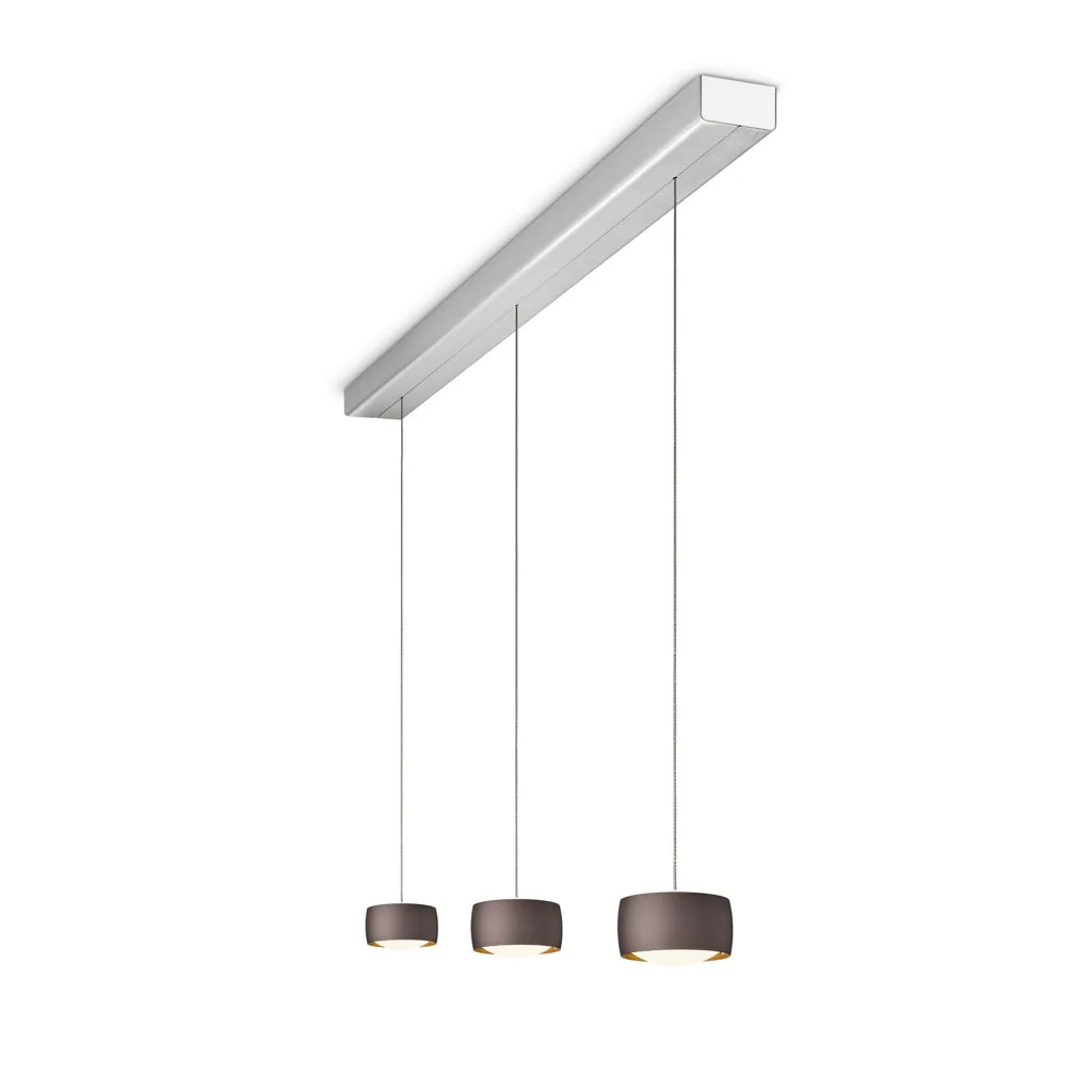 OLIGO Grace LED-Pendelleuchte 3-flammig Alu Brazilian Brown
