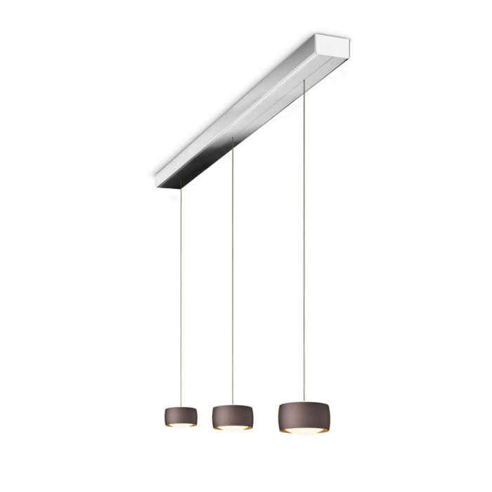 OLIGO Grace LED-Pendelleuchte 3-flammig Chrom Brazilian Brown