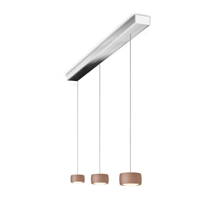 OLIGO Grace LED-Pendelleuchte 3-flammig Chrom Satin Copper