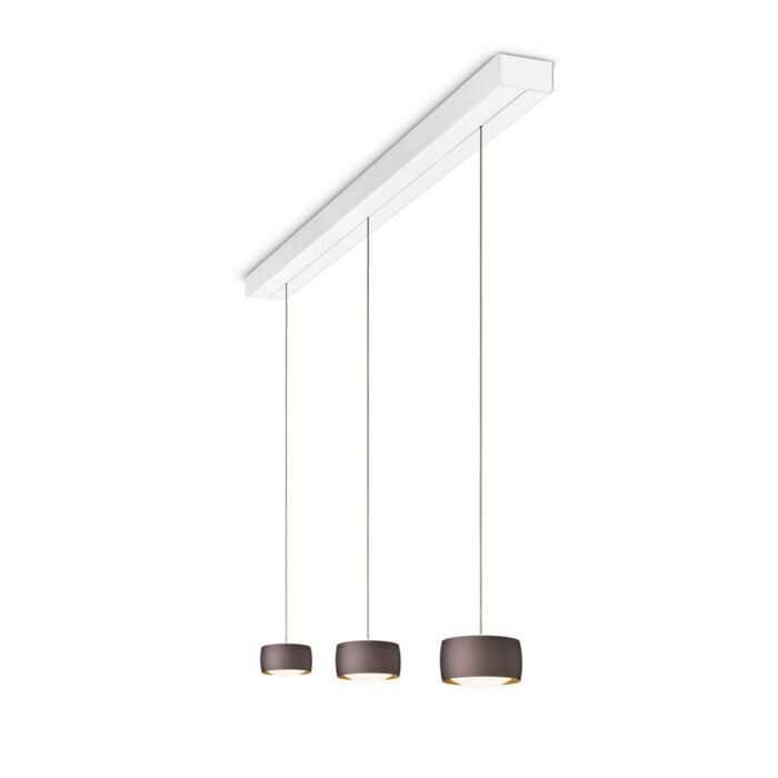 OLIGO Grace LED-Pendelleuchte 3-flammig weiss brazilian brown