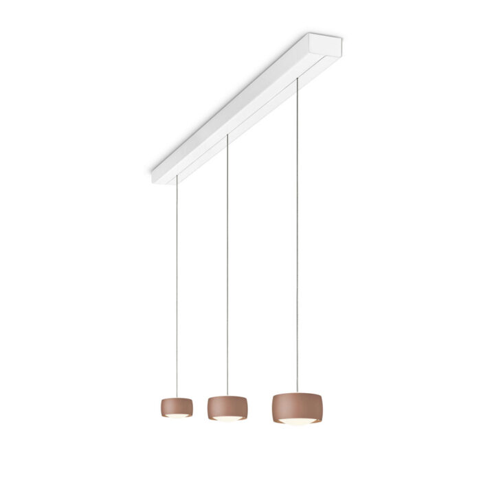 OLIGO Grace LED-Pendelleuchte 3-flammig weiss satin copper