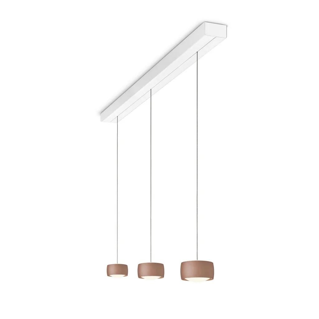 OLIGO Grace LED-Pendelleuchte 3-flammig weiss satin copper