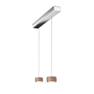 OLIGO Grace LED-Pendelleuchte 2-flammig - unsichtbar höhenverstellbar chrom satin copper