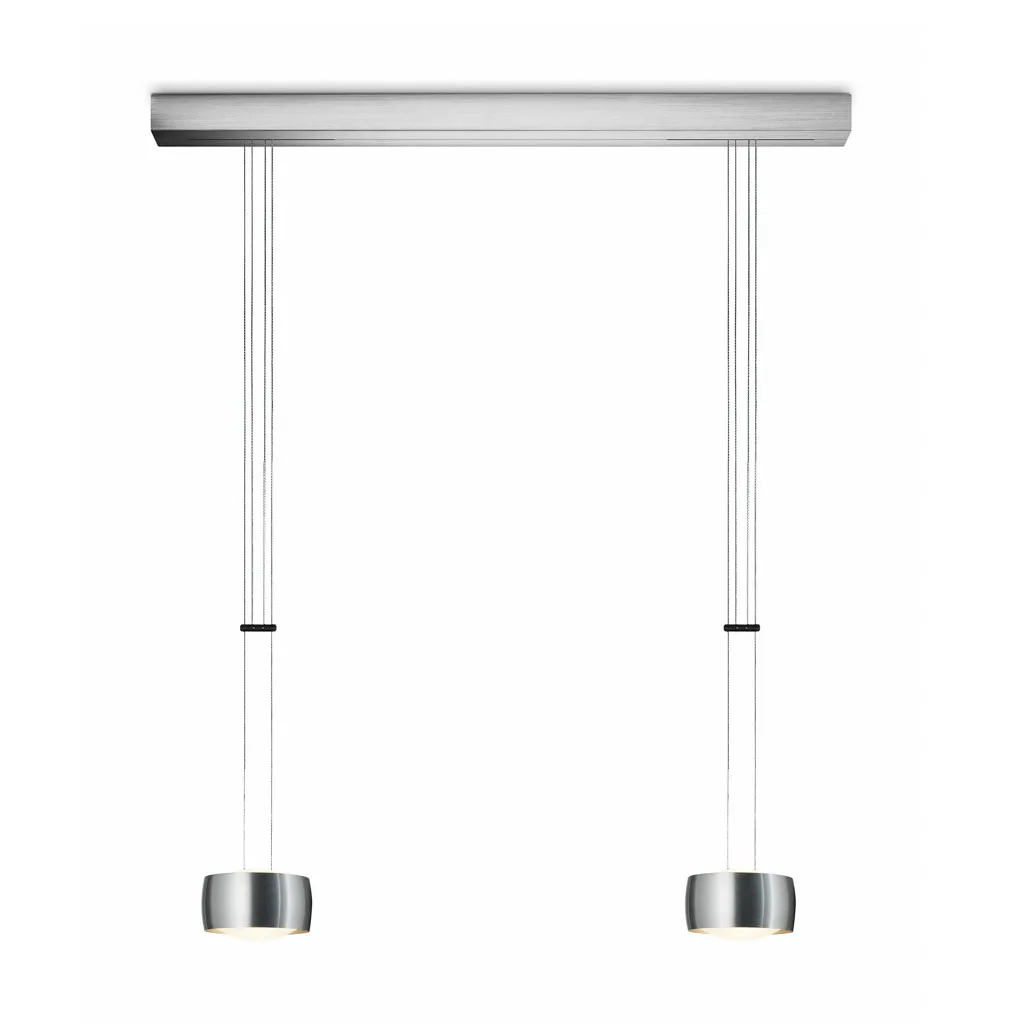 OLIGO Grace LED-Pendelleuchte 2-flammig Aluminium gebürstet