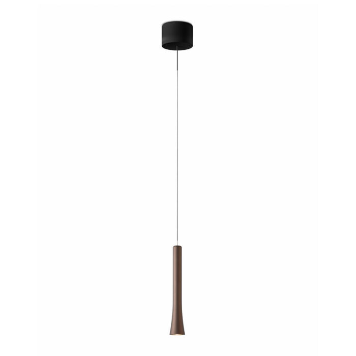 OLIGO Rio LED-Pendelleuchte 1-flammig unsichtbar höhenverstellbar schwarz matt brazilian brown