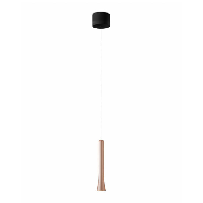 OLIGO Rio LED-Pendelleuchte 1-flammig unsichtbar höhenverstellbar schwarz matt satin copper