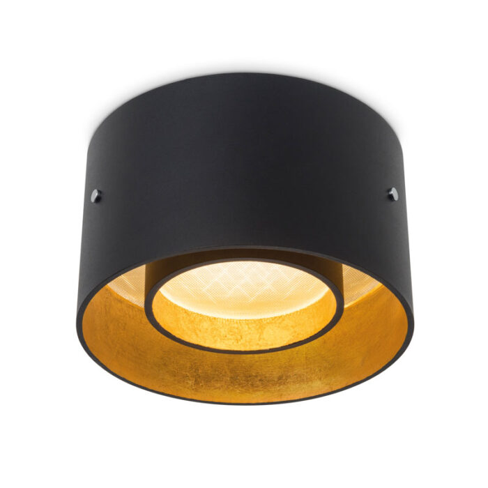 OLIGO Trofeo LED-Deckenleuchte Schwarz matt Gold matt