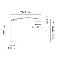 VIBIA Balance 5189 Bogenleuchte mit Aluminium Schirm – Bild 4
