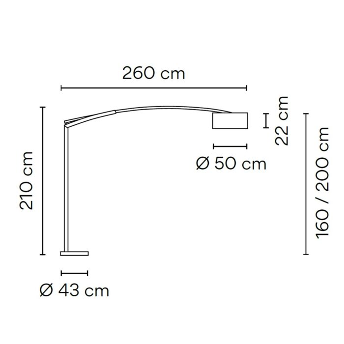 VIBIA Balance 5189 Bogenleuchte mit Aluminium Schirm – Bild 4