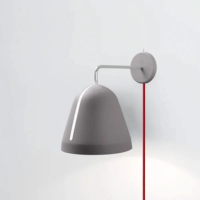 NYTA Wandleuchte Tilt Wall grau kabel rot