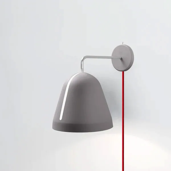 NYTA Wandleuchte Tilt Wall grau kabel rot