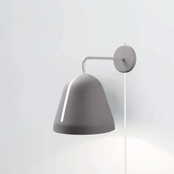 NYTA Wandleuchte Tilt Wall grau kabel weiss