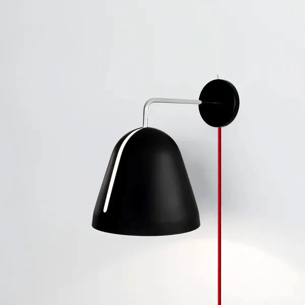 NYTA Wandleuchte Tilt Wall schwarz kabel rot