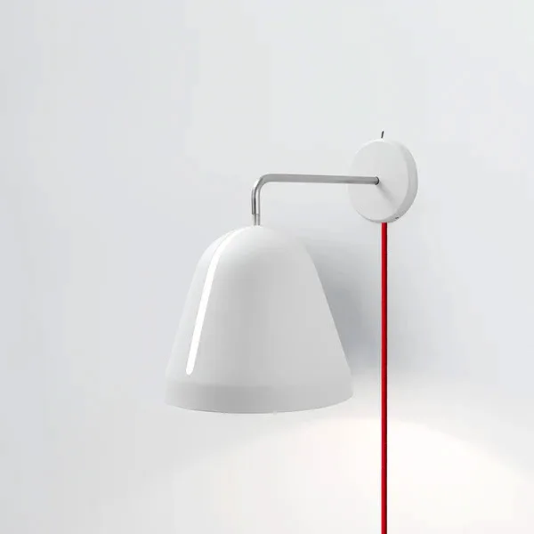 NYTA Wandleuchte Tilt Wall weiss kabel rot