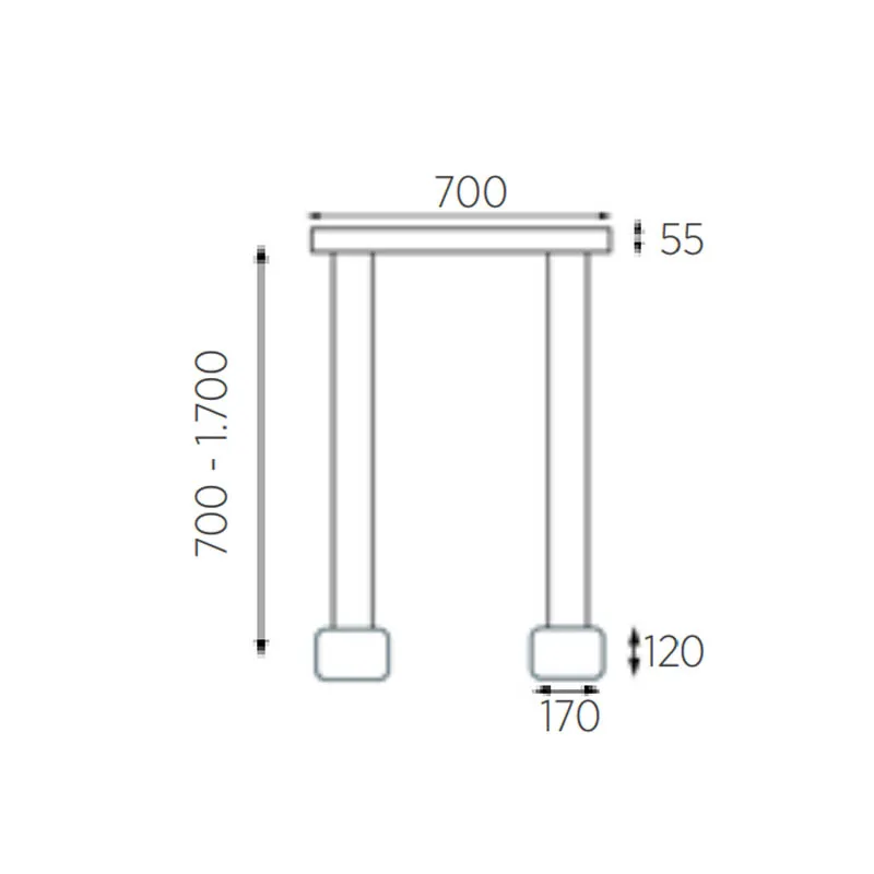 Knapstein SIDRA-2 LED-Pendelleuchte zweiflammig – Bild 6