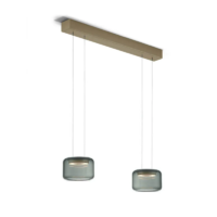 Knapstein SIDRA-2 LED-Pendelleuchte zweiflammig Effekt Bronze